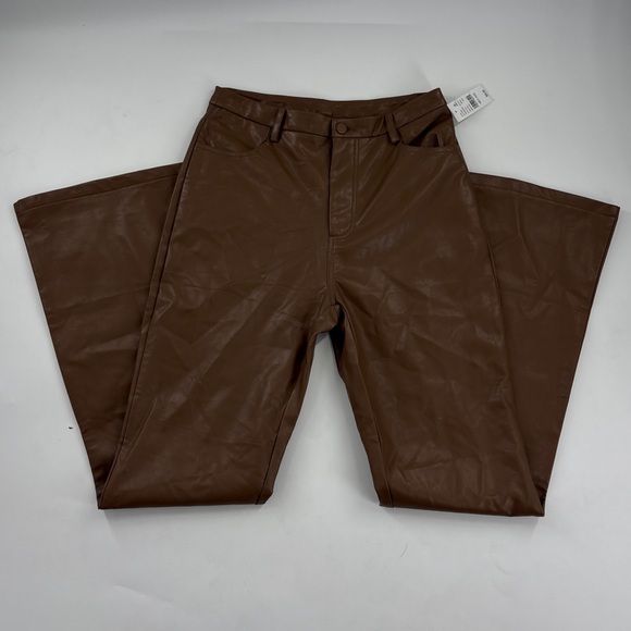 PacSun Brown Leather Flare Pants - Picture 10 of 14